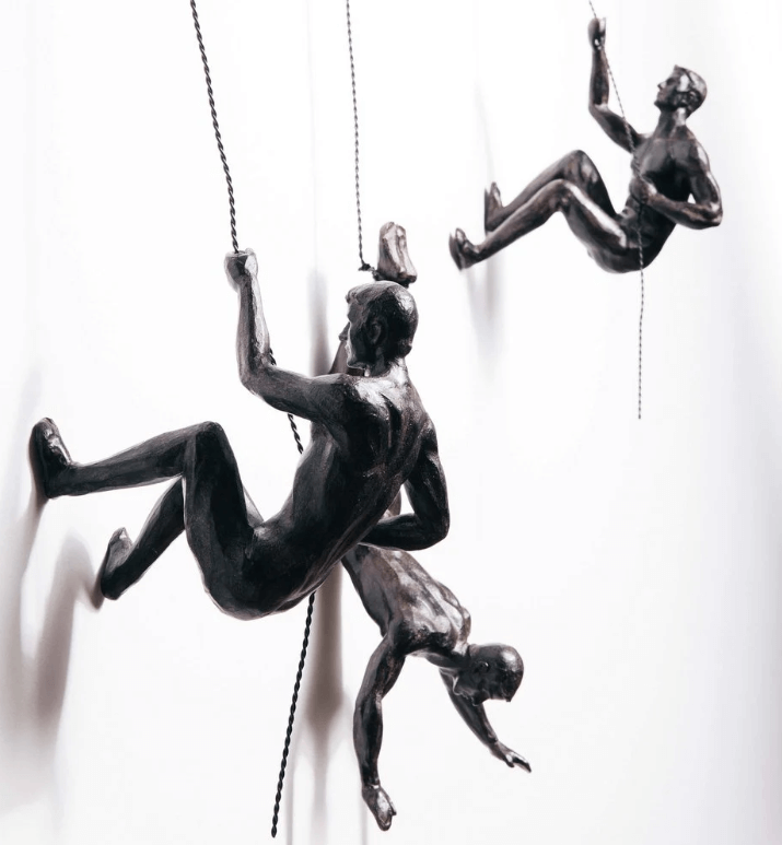 Climbing Figures Wall Decor – Inspirational Resin and Iron Art