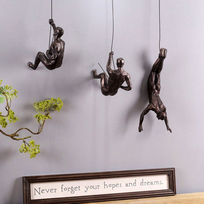 Climbing Figures Wall Decor – Inspirational Resin and Iron Art