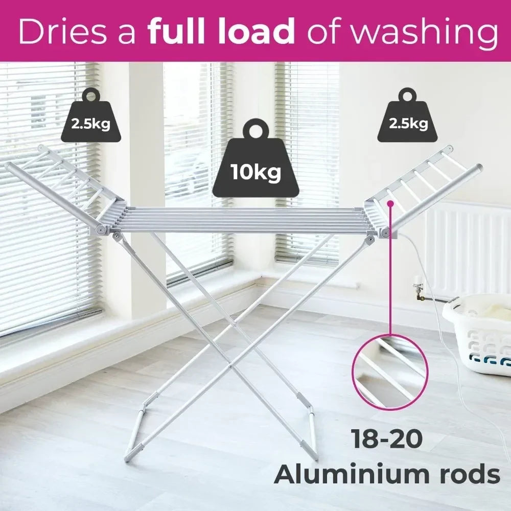 Efficient Electric Clothes Drying Rack with Compact Design