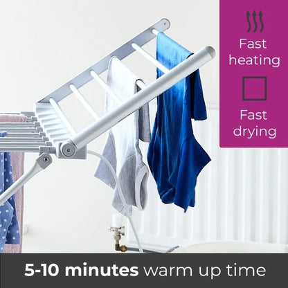 Efficient Electric Clothes Drying Rack with Compact Design
