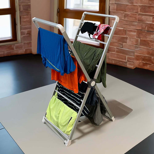 Compact Laundry Drying Rack with Portable Aluminum Frame