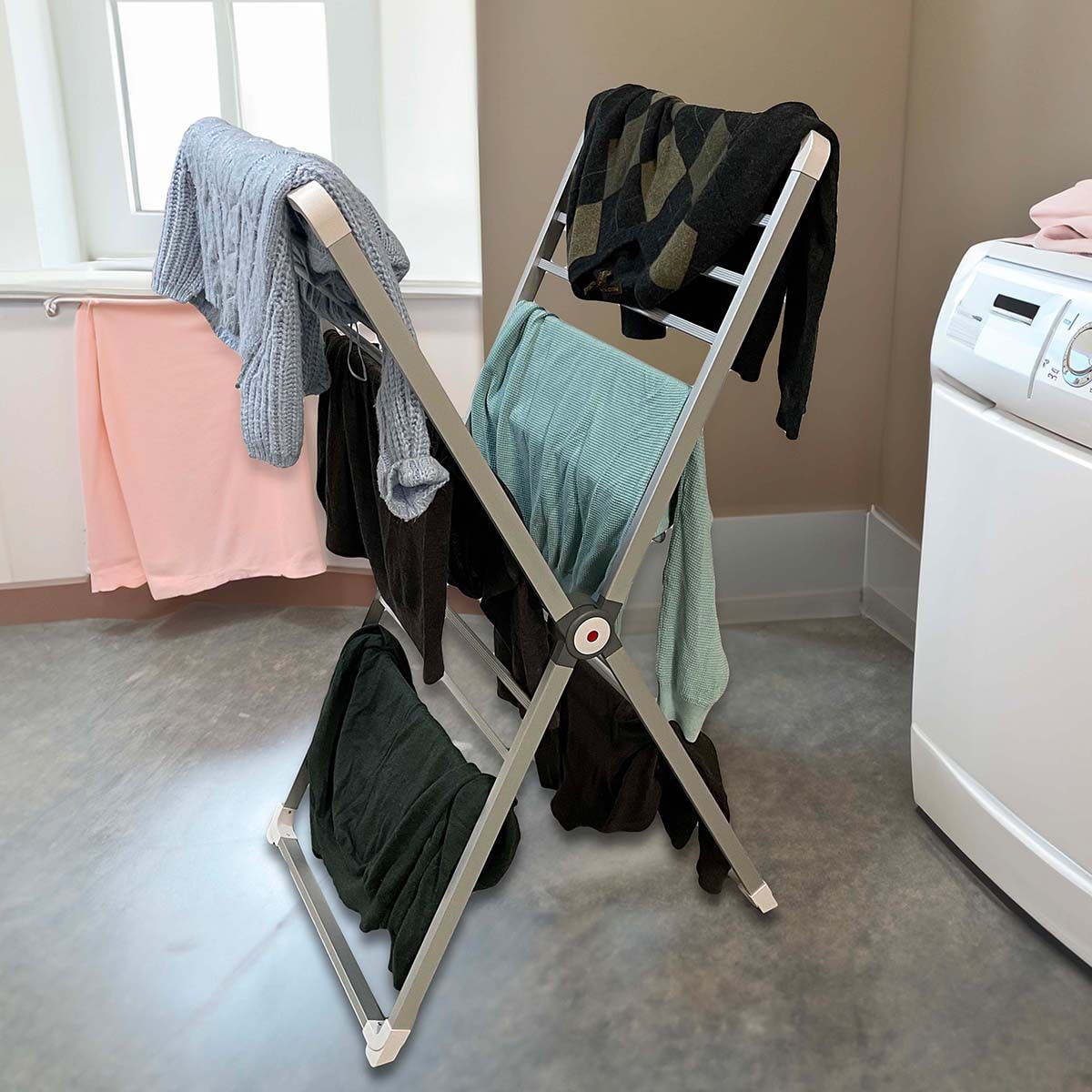 Compact Laundry Drying Rack with Portable Aluminum Frame