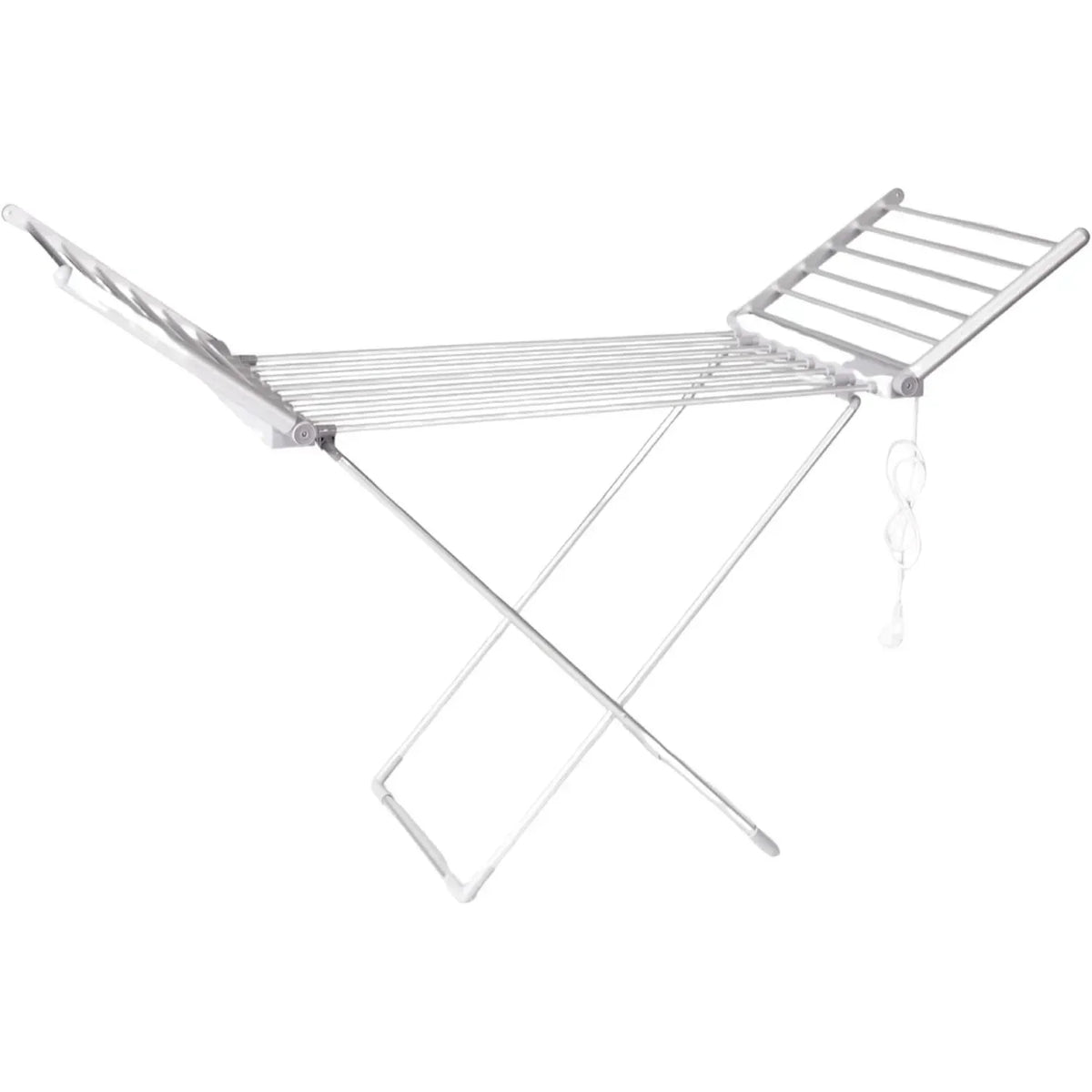 Compact Heated Laundry Drying Rack with Adjustable Wings