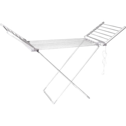 Compact Heated Laundry Drying Rack with Adjustable Wings
