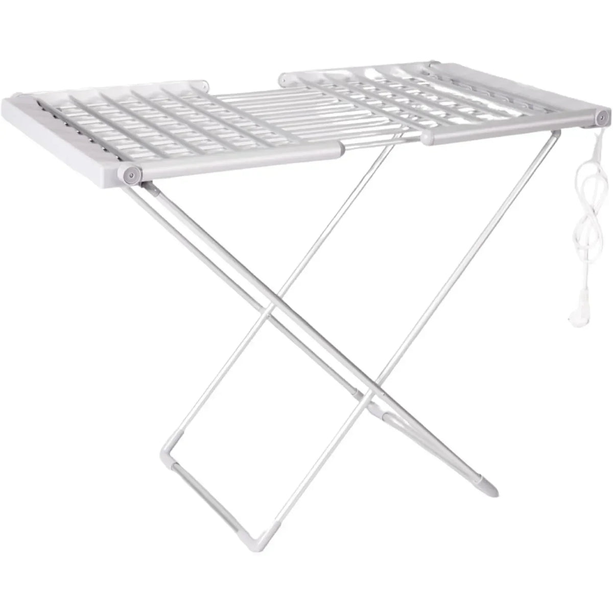 Compact Heated Laundry Drying Rack with Adjustable Wings