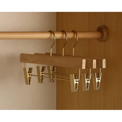 Elegant Wooden Hangers with Wide Support and Trouser Bar