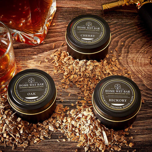 Gourmet Smoking Wood Chip Set for Craft Cocktails - Oak, Cherry & Hickory
