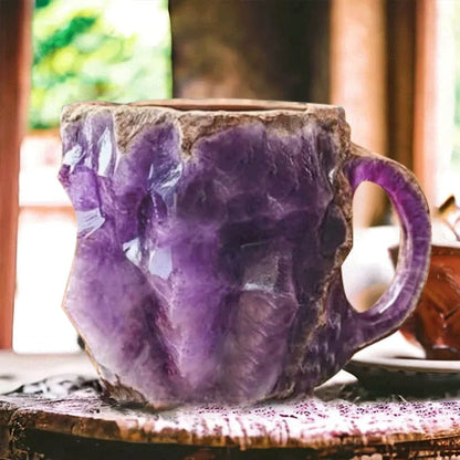 Agate-Inspired Textured Coffee Mug with Elegant Handle