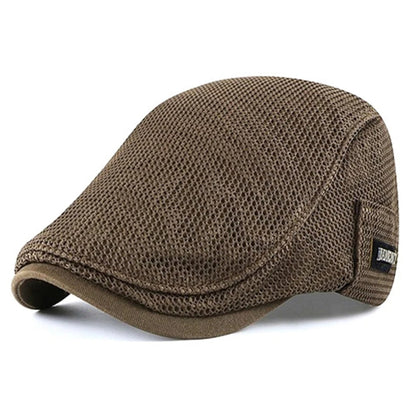 Summer Flat Cap - Breathable Mesh Beret Hat for UV Shielding