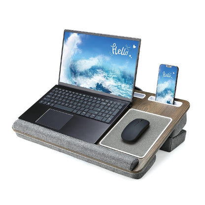 Lap Desk for Laptops – Portable with Anti-Slip Double Groove & Mouse Pad