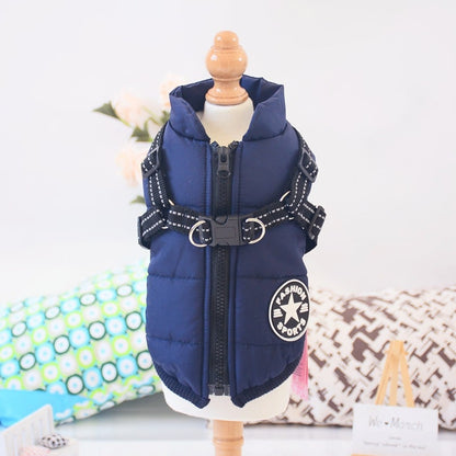 All-Weather Dog Coat with Built-in Safety Harness for Winter