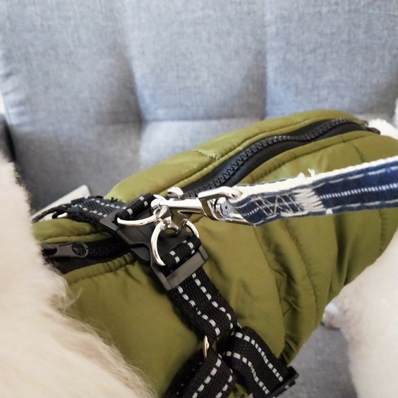 All-Weather Dog Coat with Built-in Safety Harness for Winter