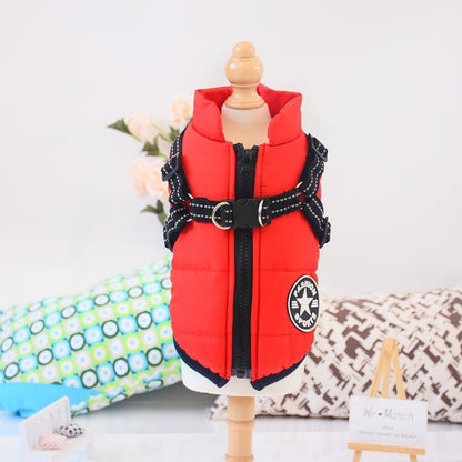 All-Weather Dog Coat with Built-in Safety Harness for Winter