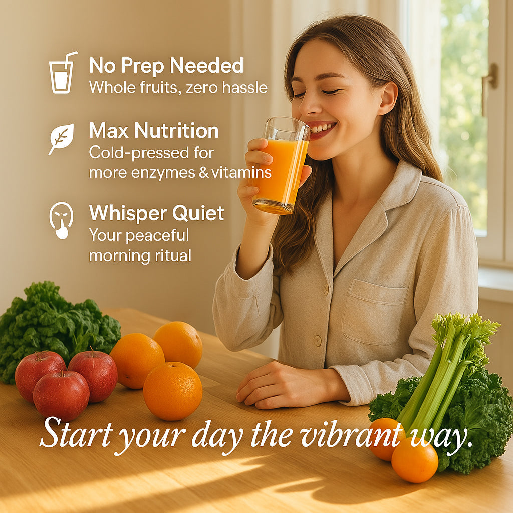 Slow Masticating Juicer with Wide Chute, Quiet Motor & Easy Clean Plug
