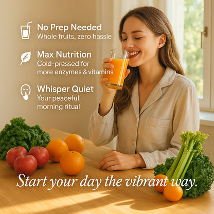 Slow Masticating Juicer with Wide Chute, Quiet Motor & Easy Clean Plug