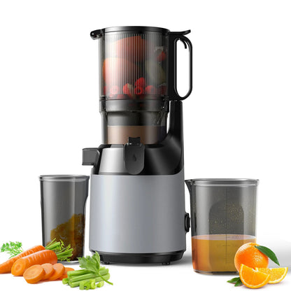 Slow Masticating Juicer with Wide Chute, Quiet Motor & Easy Clean Plug
