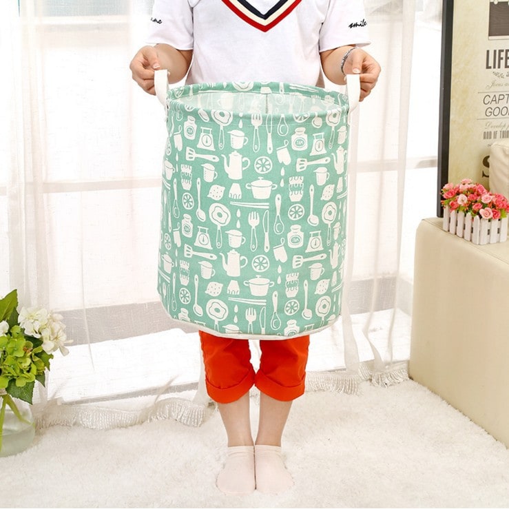 Space-Saving Foldable Laundry Hamper with Dual Handles