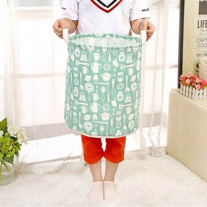 Space-Saving Foldable Laundry Hamper with Dual Handles