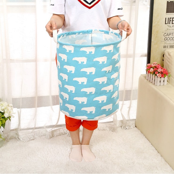 Space-Saving Foldable Laundry Hamper with Dual Handles