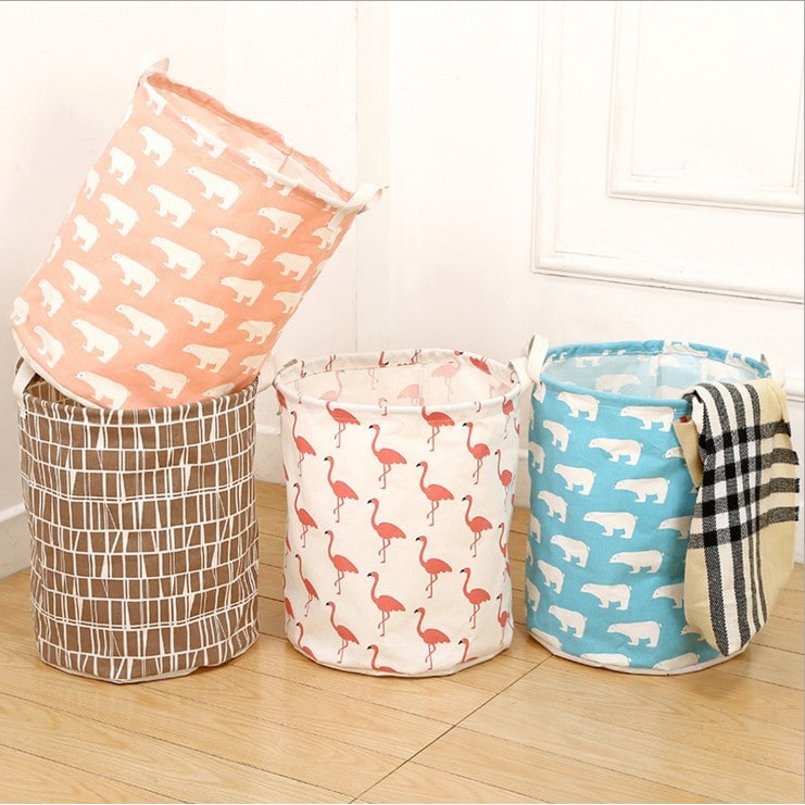 Space-Saving Foldable Laundry Hamper with Dual Handles