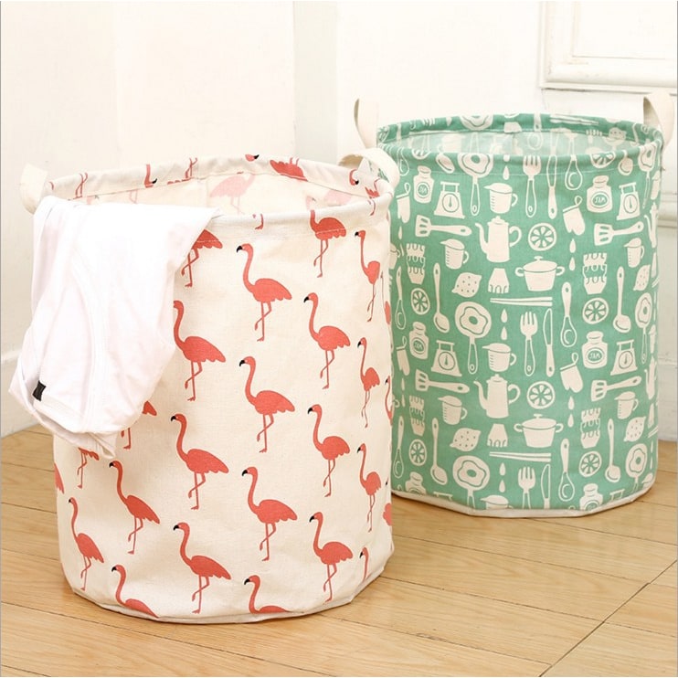Space-Saving Foldable Laundry Hamper with Dual Handles