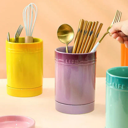 Colorful Ceramic Kitchen Utensil Holder and Organizer
