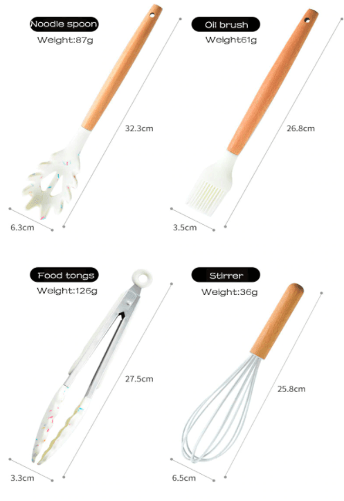 Silicone Cooking Utensils Set for Chefs