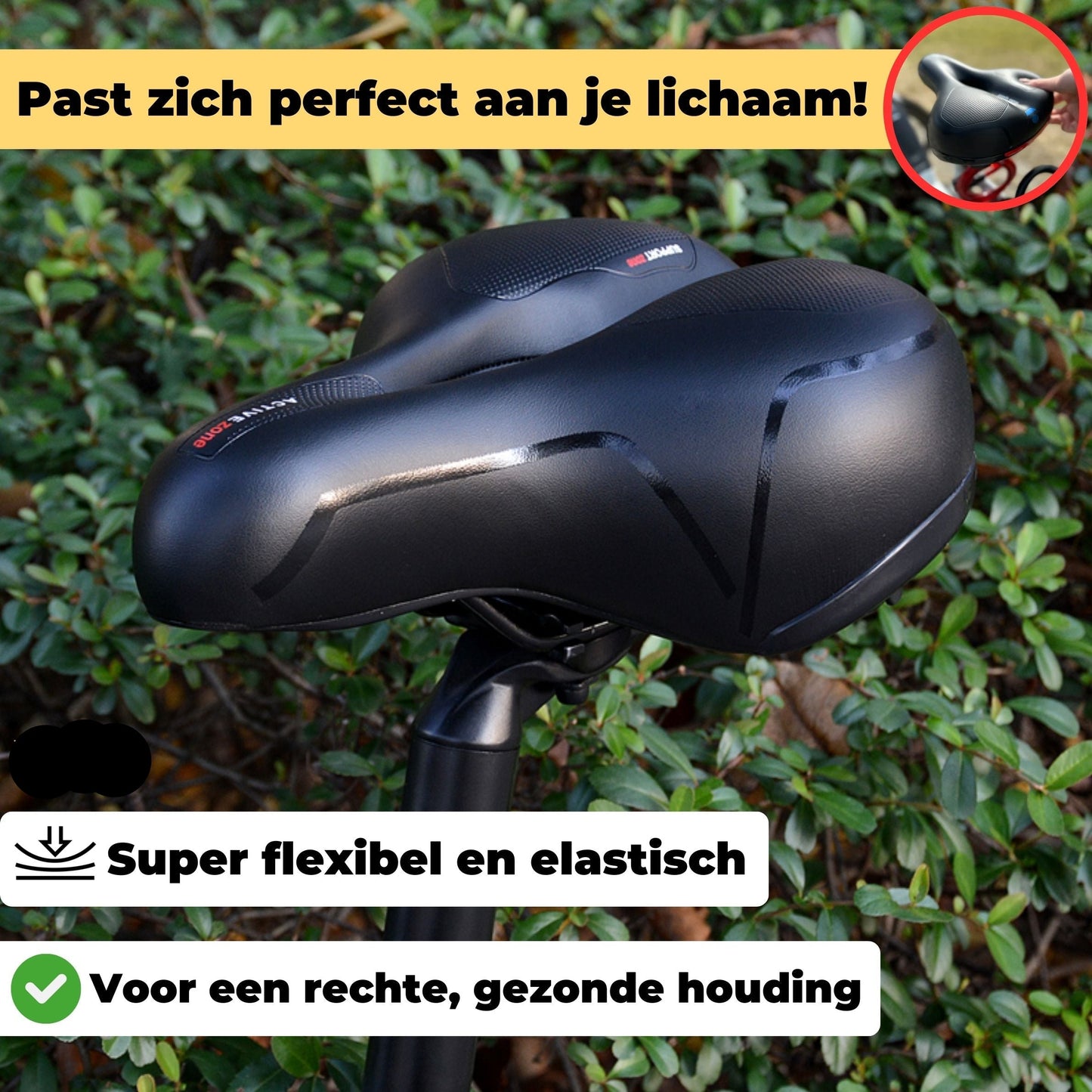 Ergonomic Bike Seat for Relief from Back and Tailbone Discomfort