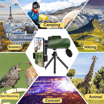 Compact Ultra-Zoom 600x Monocular – Lightweight HD Lens for Hiking, Birdwatching, Sports