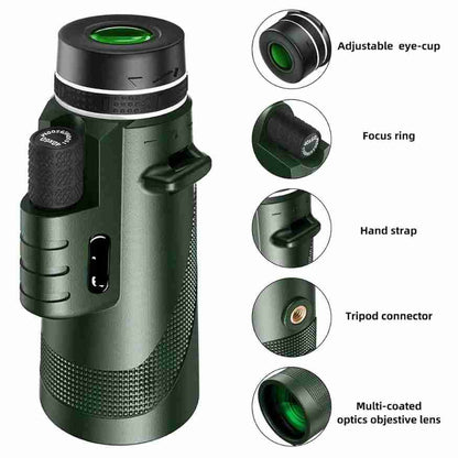 Compact Ultra-Zoom 600x Monocular – Lightweight HD Lens for Hiking, Birdwatching, Sports