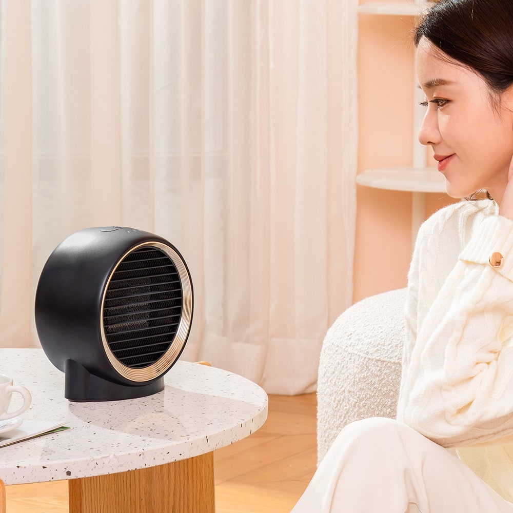 Mini Desktop Heater with Ceramic Heating and Adjustable Fan Speed
