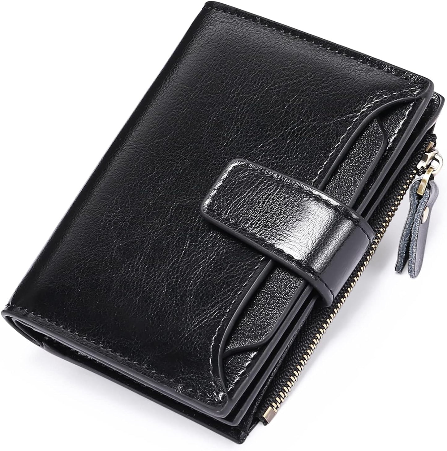 Compact Multi-Functional Wallet in Genuine Leather with RFID Protection