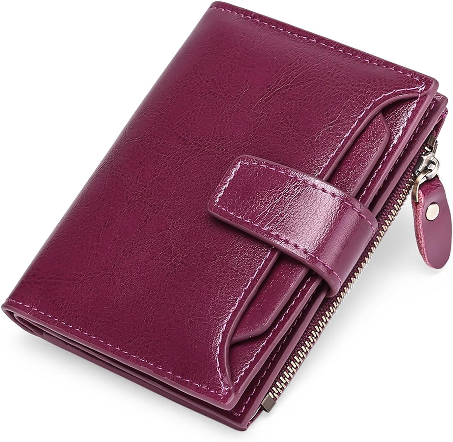 Compact Multi-Functional Wallet in Genuine Leather with RFID Protection