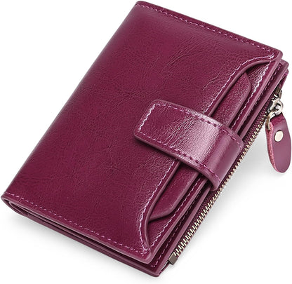 Compact Multi-Functional Wallet in Genuine Leather with RFID Protection