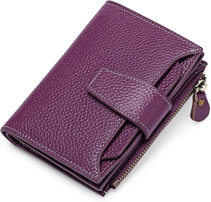 Compact Multi-Functional Wallet in Genuine Leather with RFID Protection