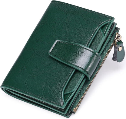 Compact Multi-Functional Wallet in Genuine Leather with RFID Protection