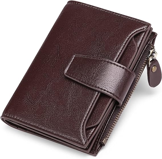 Compact Multi-Functional Wallet in Genuine Leather with RFID Protection