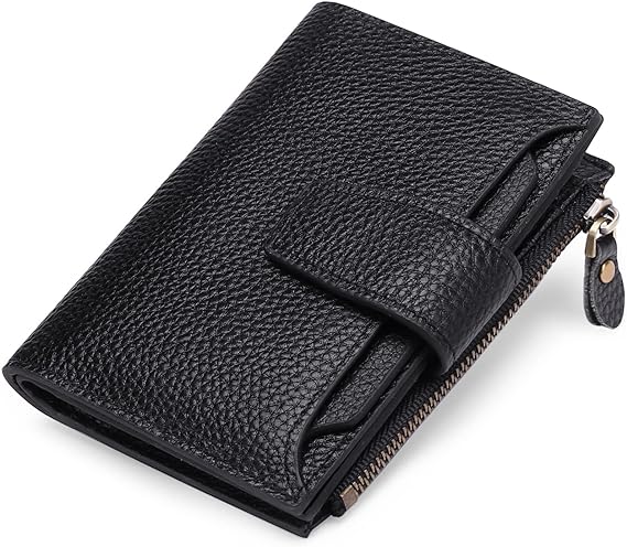 Compact Multi-Functional Wallet in Genuine Leather with RFID Protection