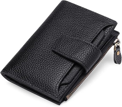 Compact Multi-Functional Wallet in Genuine Leather with RFID Protection