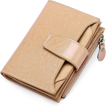 Compact Multi-Functional Wallet in Genuine Leather with RFID Protection