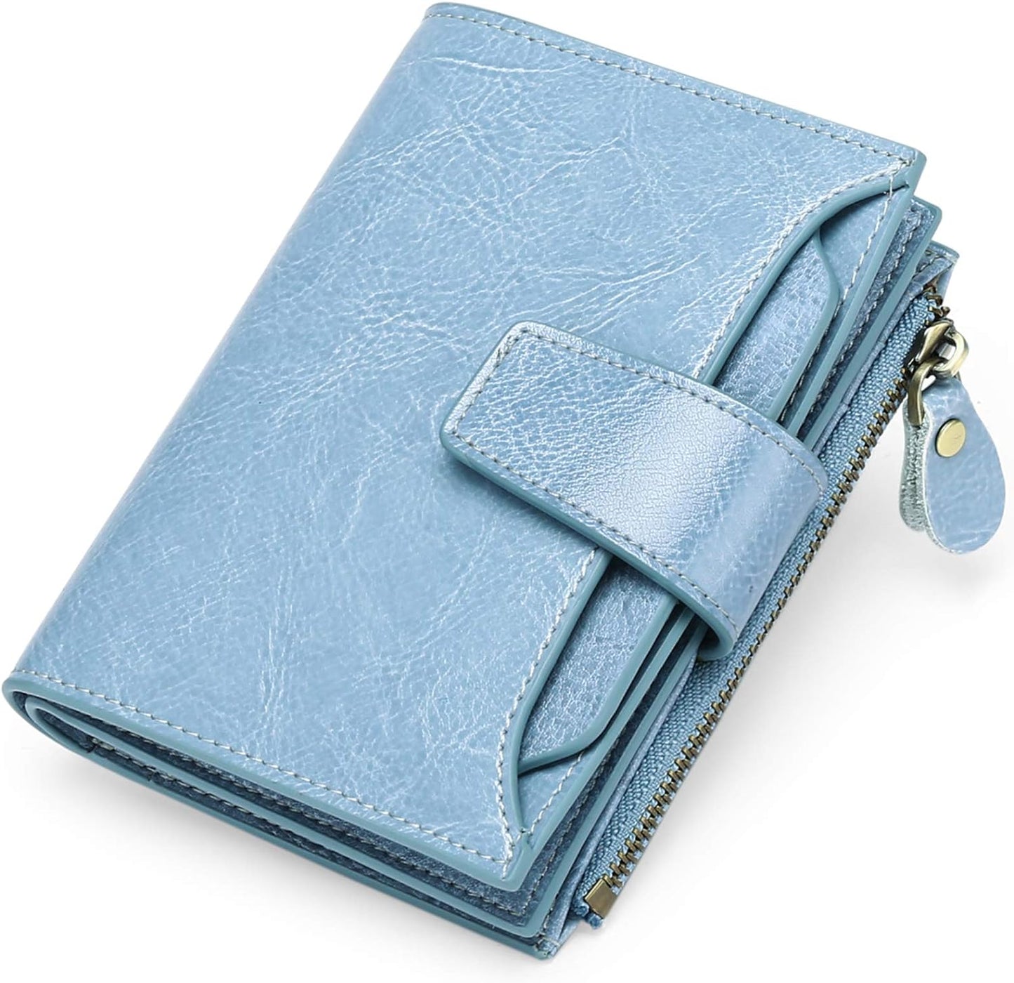 Compact Multi-Functional Wallet in Genuine Leather with RFID Protection
