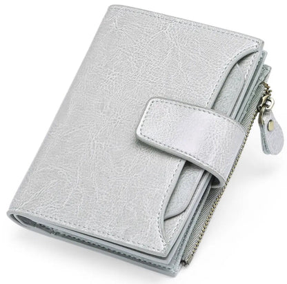 Compact Multi-Functional Wallet in Genuine Leather with RFID Protection