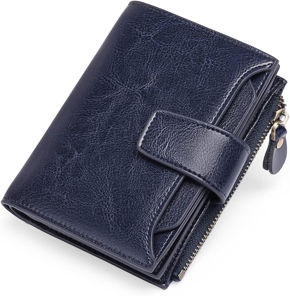 Compact Multi-Functional Wallet in Genuine Leather with RFID Protection