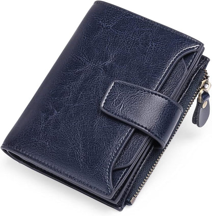 Compact Multi-Functional Wallet in Genuine Leather with RFID Protection