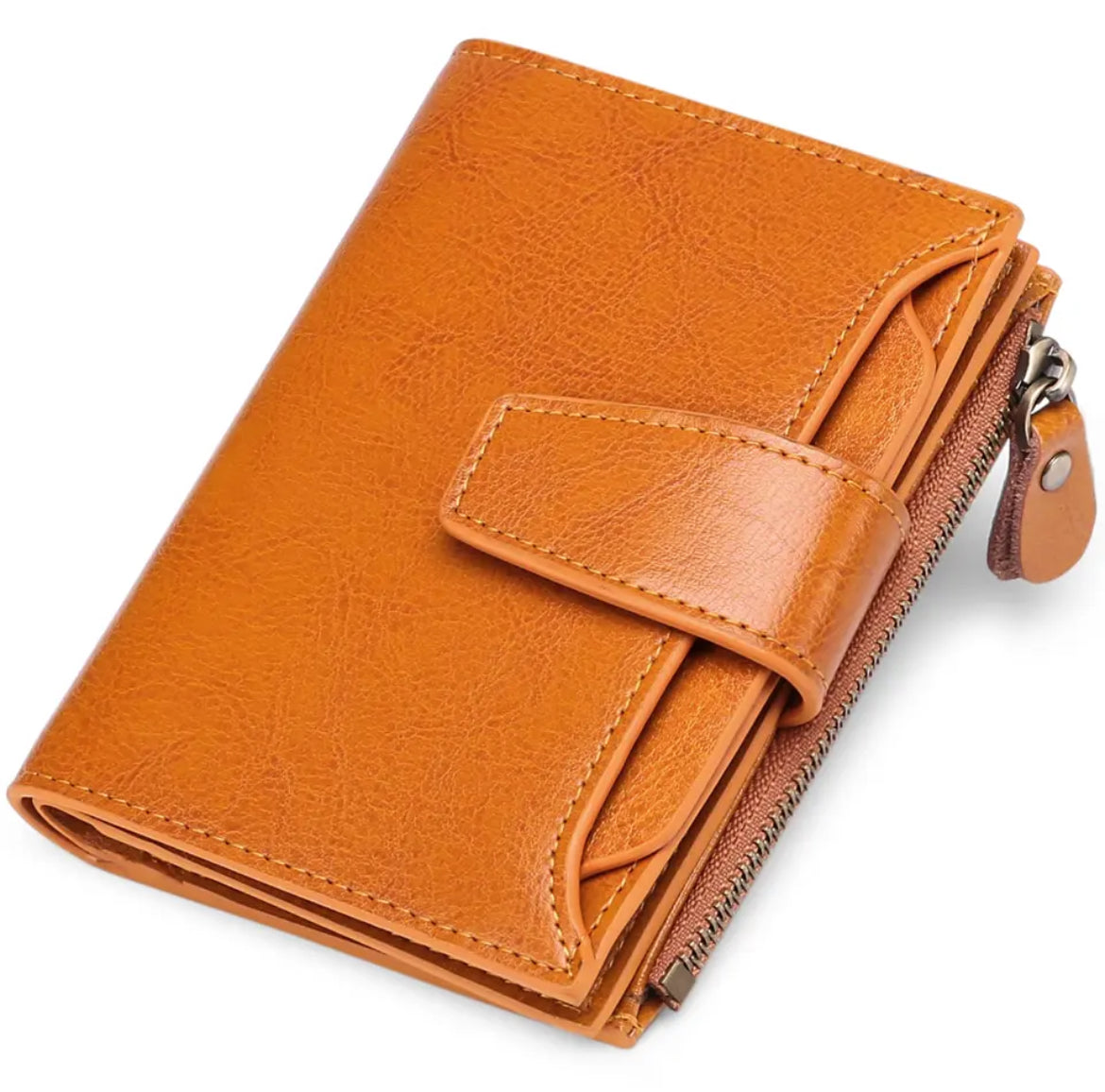 Compact Multi-Functional Wallet in Genuine Leather with RFID Protection