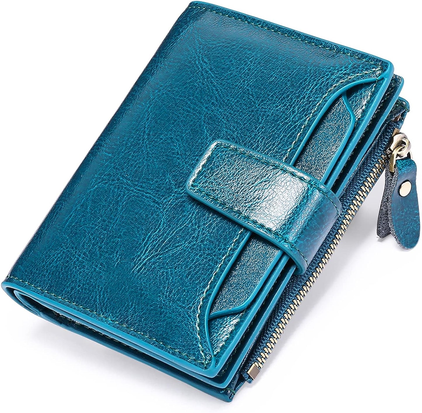 Compact Multi-Functional Wallet in Genuine Leather with RFID Protection
