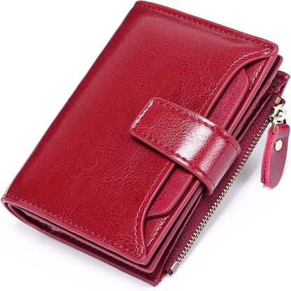 Compact Multi-Functional Wallet in Genuine Leather with RFID Protection