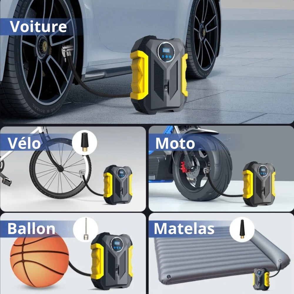 Compact Tire Inflator with Low Noise Operation
