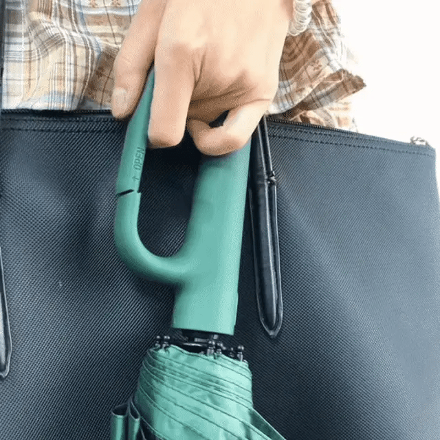Automatic Folding Umbrella with Large Buckle Handle – Wind-Resistant & Compact