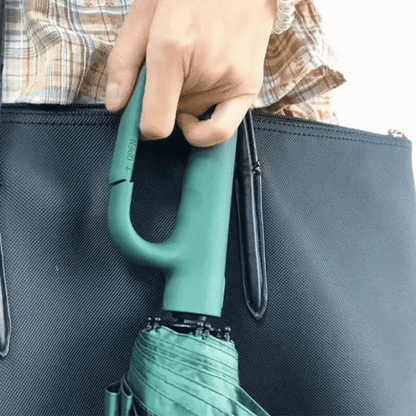 Automatic Folding Umbrella with Large Buckle Handle – Wind-Resistant & Compact